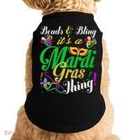Beads And Bling ItS A Mardi Gras Thing Carnival Costume Doggie Tank thumb 0
