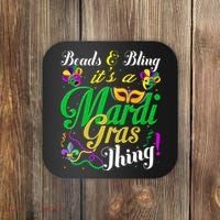 Beads And Bling ItS A Mardi Gras Thing Carnival Costume Coaster thumb 0