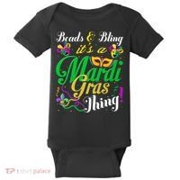 Beads And Bling ItS A Mardi Gras Thing Carnival Costume Baby Bodysuit thumb 0