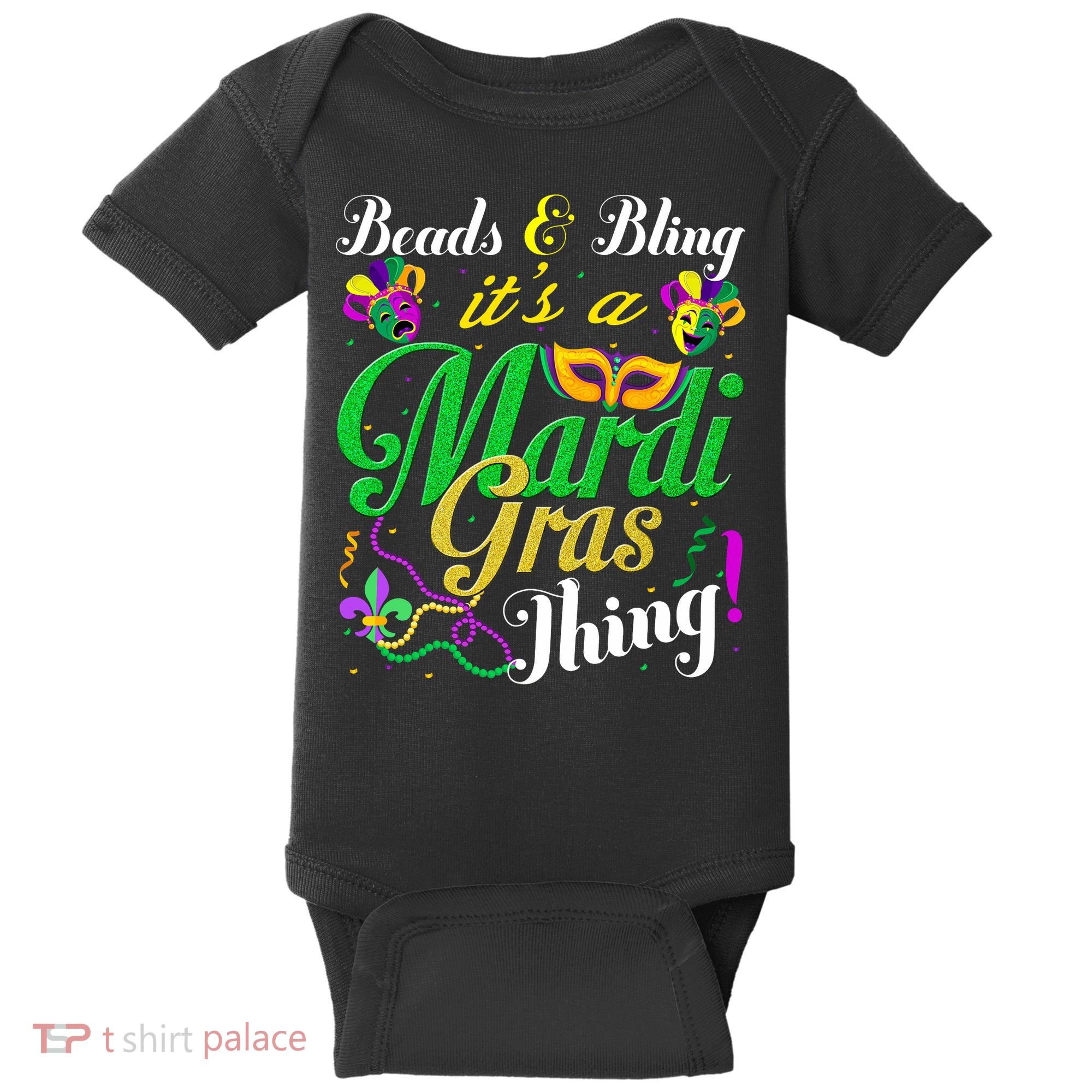 Beads And Bling ItS A Mardi Gras Thing Carnival Costume Baby Bodysuit