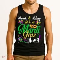 Beads And Bling ItS A Mardi Gras Thing Carnival Costume Tank Top thumb 3