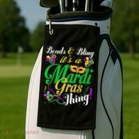Beads And Bling ItS A Mardi Gras Thing Carnival Costume Golf Towel thumb 2