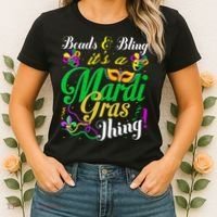 Beads And Bling ItS A Mardi Gras Thing Carnival Costume Women's T-Shirt thumb 2