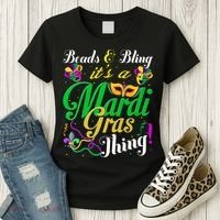 Beads And Bling ItS A Mardi Gras Thing Carnival Costume Women's T-Shirt thumb 3