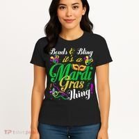 Beads And Bling ItS A Mardi Gras Thing Carnival Costume Women's T-Shirt thumb 4