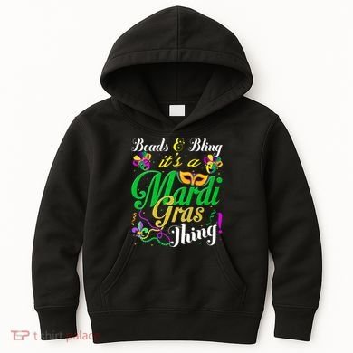 Beads And Bling ItS A Mardi Gras Thing Carnival Costume Kids Hoodie