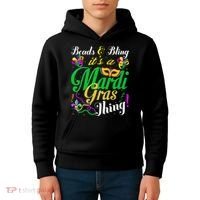 Beads And Bling ItS A Mardi Gras Thing Carnival Costume Kids Hoodie thumb 4
