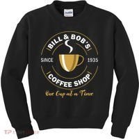 Bill And BobS Coffee Shop Aa Recovery Kids Sweatshirt thumb 0