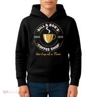 Bill And BobS Coffee Shop Aa Recovery Kids Hoodie thumb 4