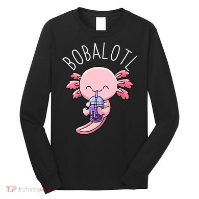 Bobalotl Axolotl Boba Tea Bubble Milk Long Sleeve Shirt