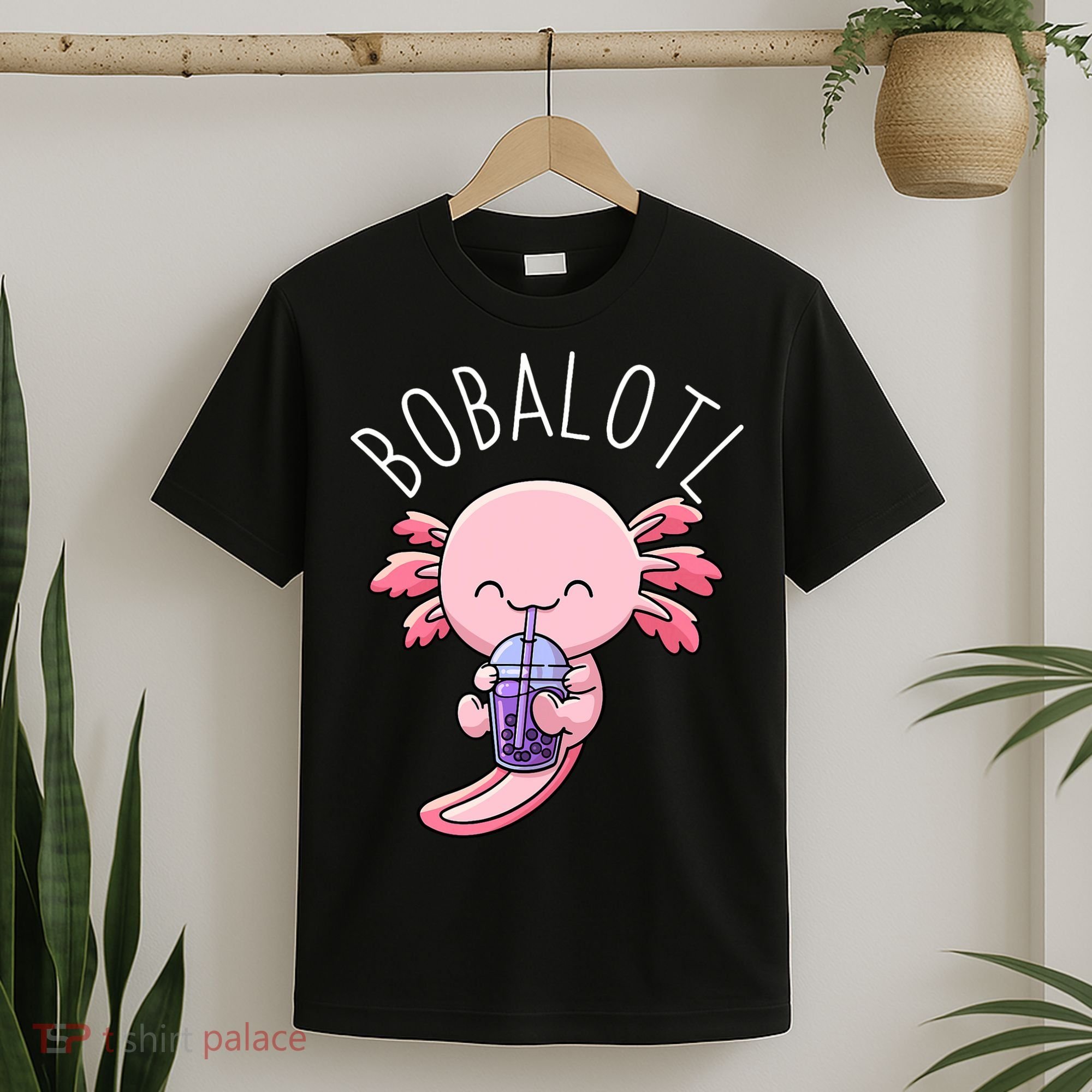Bobalotl Axolotl Boba Tea Bubble Milk T-Shirt