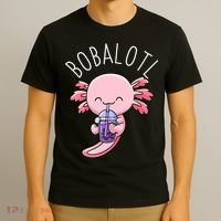 Bobalotl Axolotl Boba Tea Bubble Milk T-Shirt thumb 3