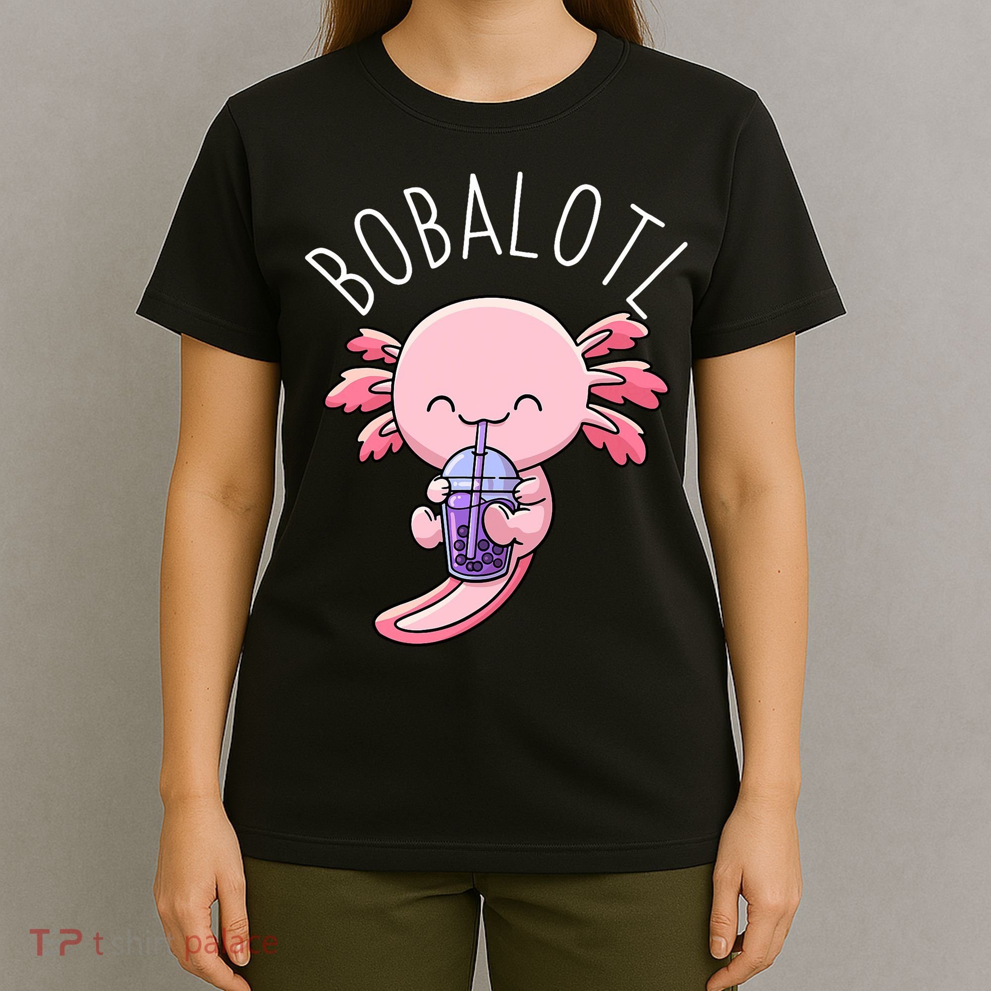 Bobalotl Axolotl Boba Tea Bubble Milk T-Shirt