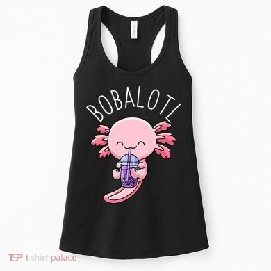 Bobalotl Axolotl Boba Tea Bubble Milk Women's Tank Top
