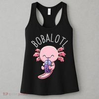 Bobalotl Axolotl Boba Tea Bubble Milk Women's Tank Top thumb 3