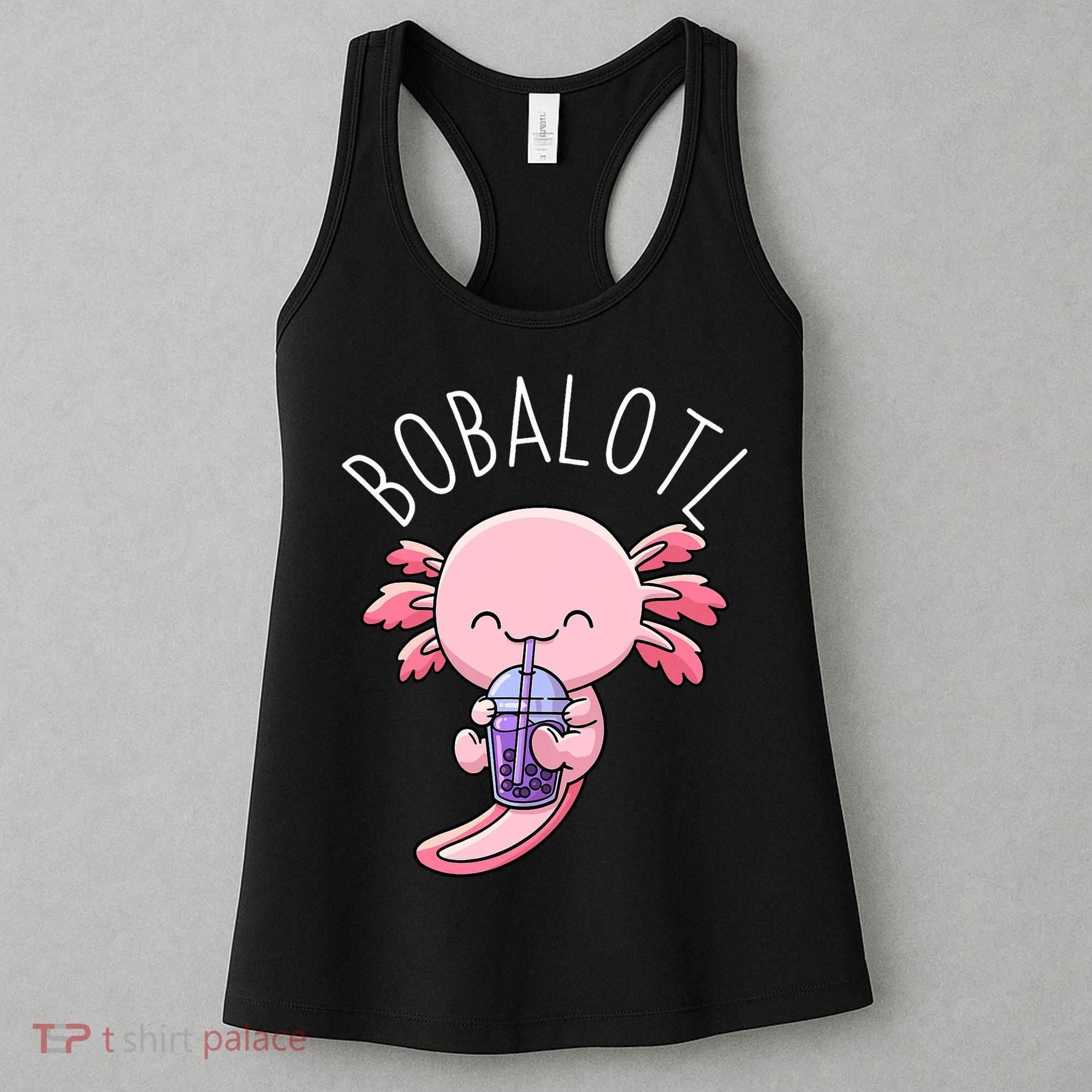 Bobalotl Axolotl Boba Tea Bubble Milk Women's Tank Top