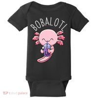 Bobalotl Axolotl Boba Tea Bubble Milk Baby Bodysuit thumb 0