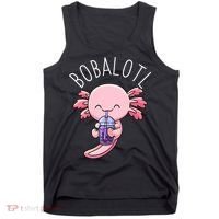 Bobalotl Axolotl Boba Tea Bubble Milk Tank Top thumb 0
