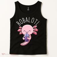 Bobalotl Axolotl Boba Tea Bubble Milk Tank Top thumb 2