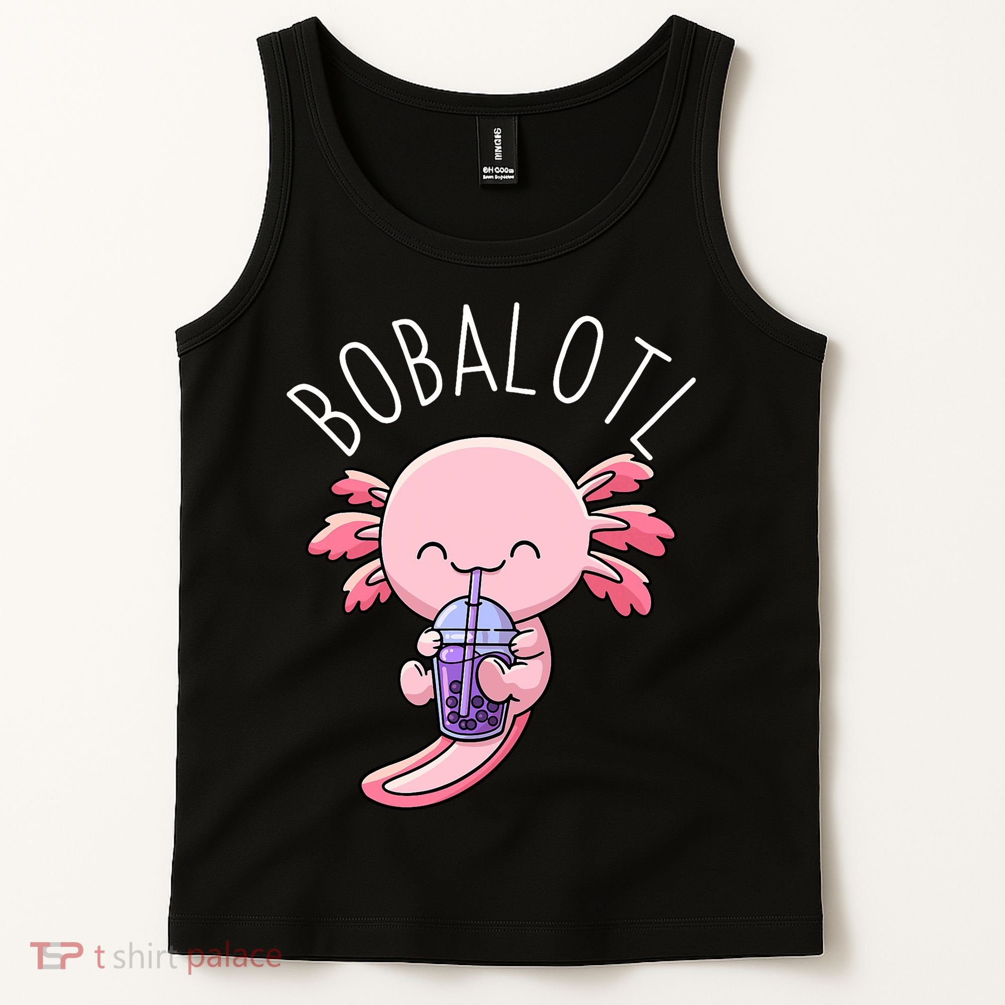 Bobalotl Axolotl Boba Tea Bubble Milk Tank Top