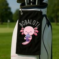 Bobalotl Axolotl Boba Tea Bubble Milk Golf Towel thumb 2