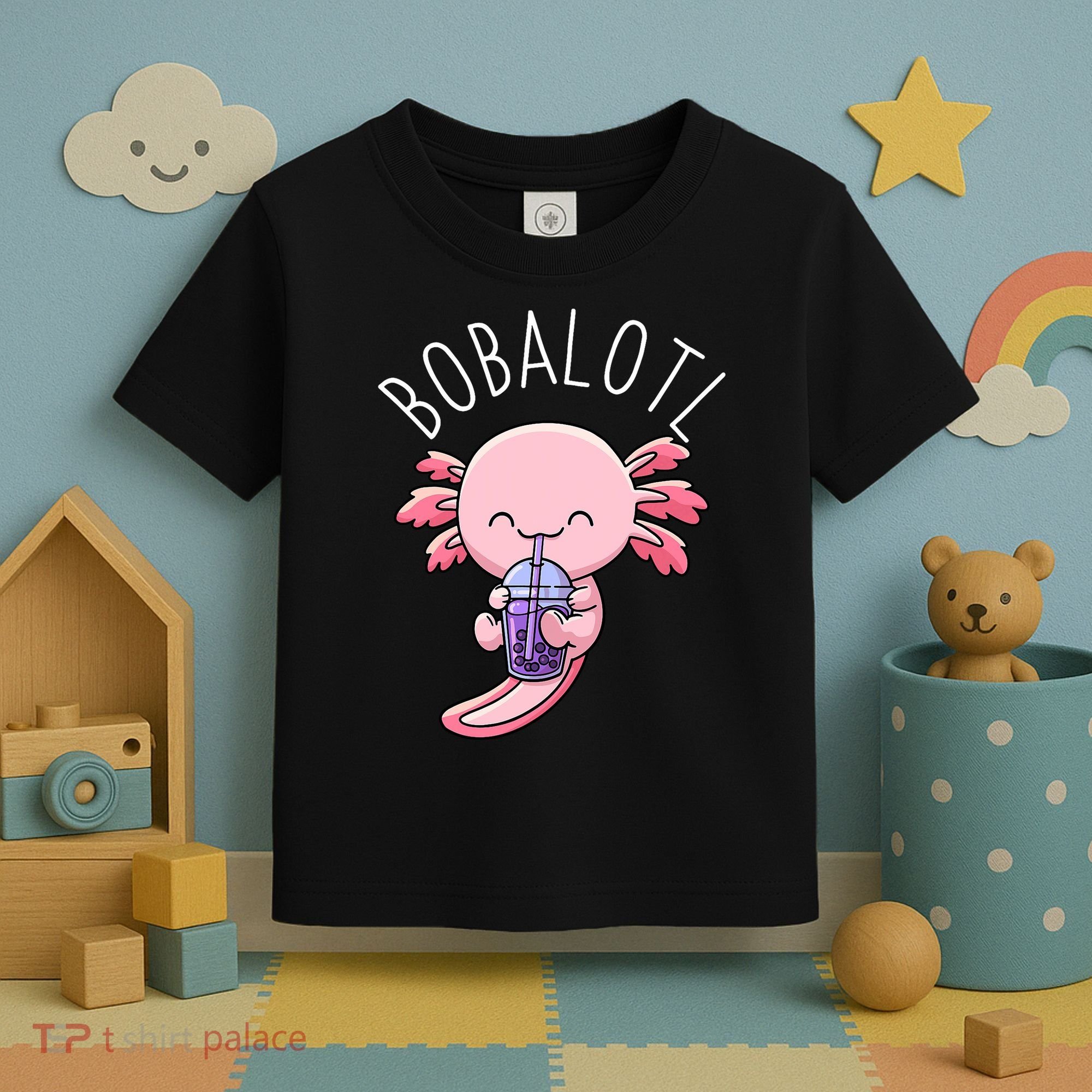Bobalotl Axolotl Boba Tea Bubble Milk Toddler T-Shirt
