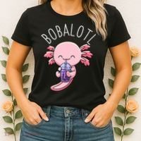Bobalotl Axolotl Boba Tea Bubble Milk Women's T-Shirt thumb 2