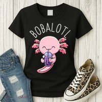 Bobalotl Axolotl Boba Tea Bubble Milk Women's T-Shirt thumb 3