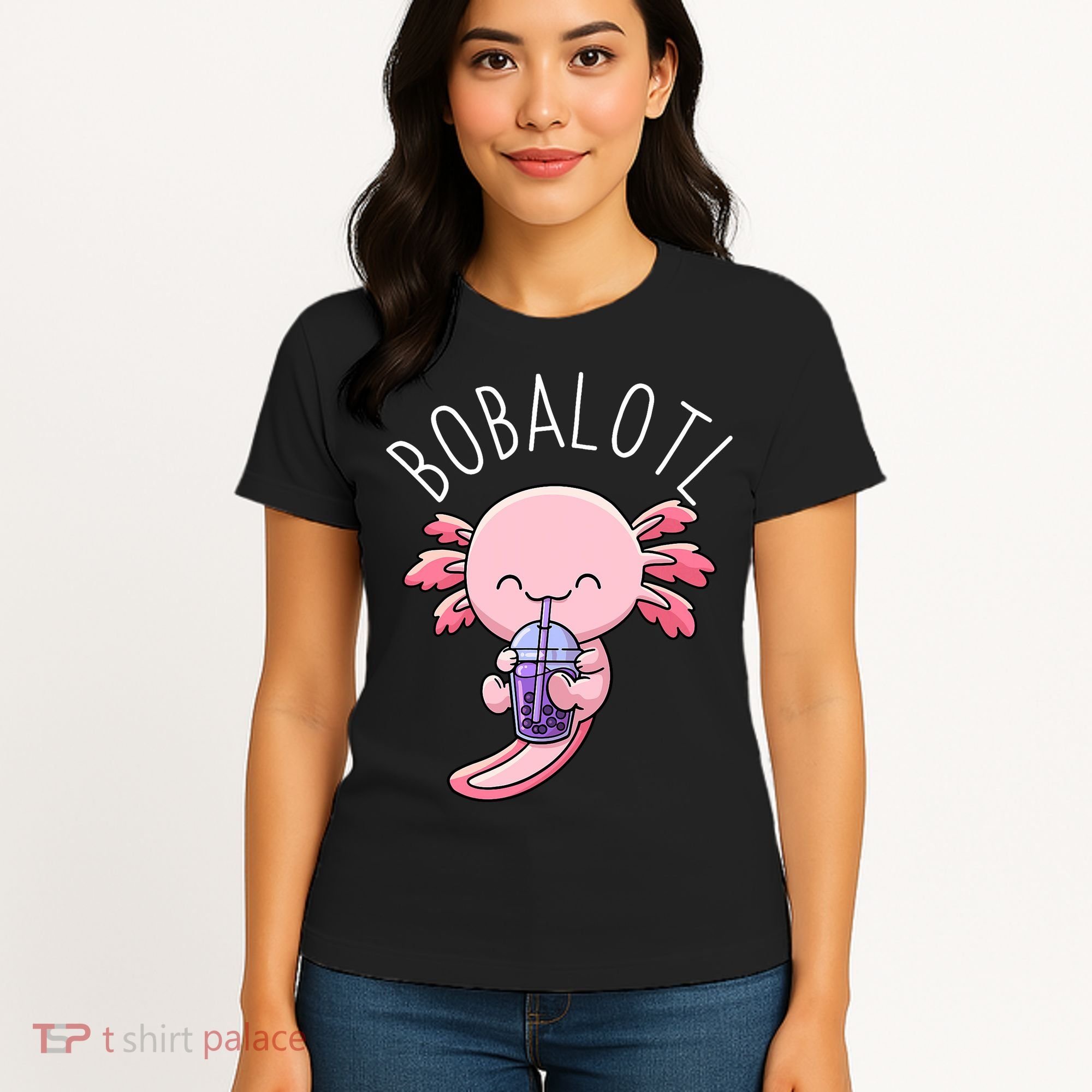 Bobalotl Axolotl Boba Tea Bubble Milk Women's T-Shirt