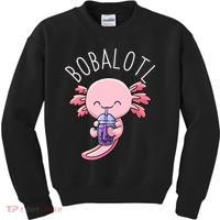 Bobalotl Axolotl Boba Tea Bubble Milk Kids Sweatshirt thumb 0