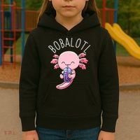 Bobalotl Axolotl Boba Tea Bubble Milk Kids Hoodie thumb 3