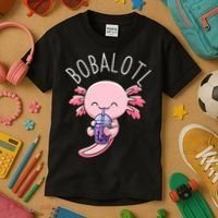 Bobalotl Axolotl Boba Tea Bubble Milk Kids T-Shirt thumb 3