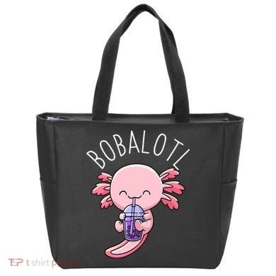 Bobalotl Axolotl Boba Tea Bubble Milk Tote Bag
