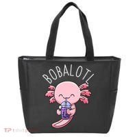 Bobalotl Axolotl Boba Tea Bubble Milk Tote Bag thumb 0