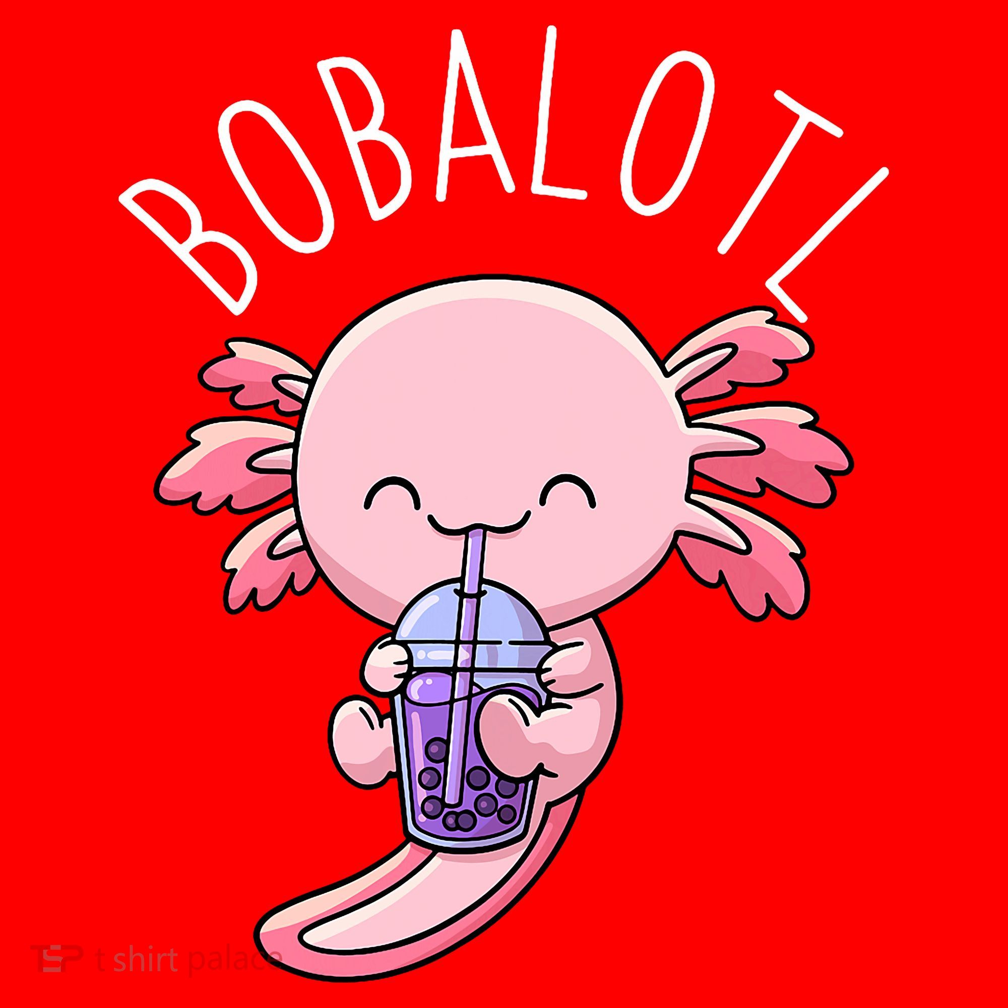 Bobalotl Axolotl Boba Tea Bubble Milk Santa Hat