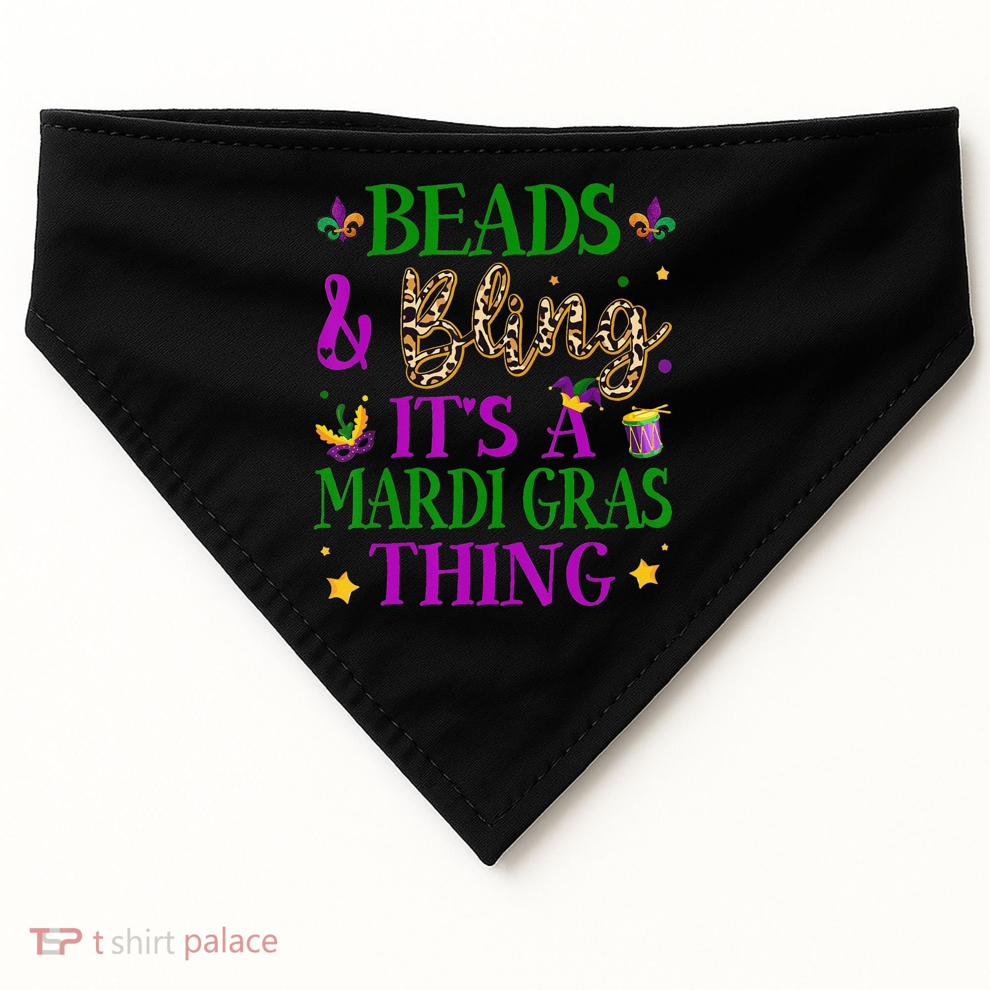 Beads And Bling It's A Mardi Gras Thing Beads And Bling USA-Made Doggie Bandana