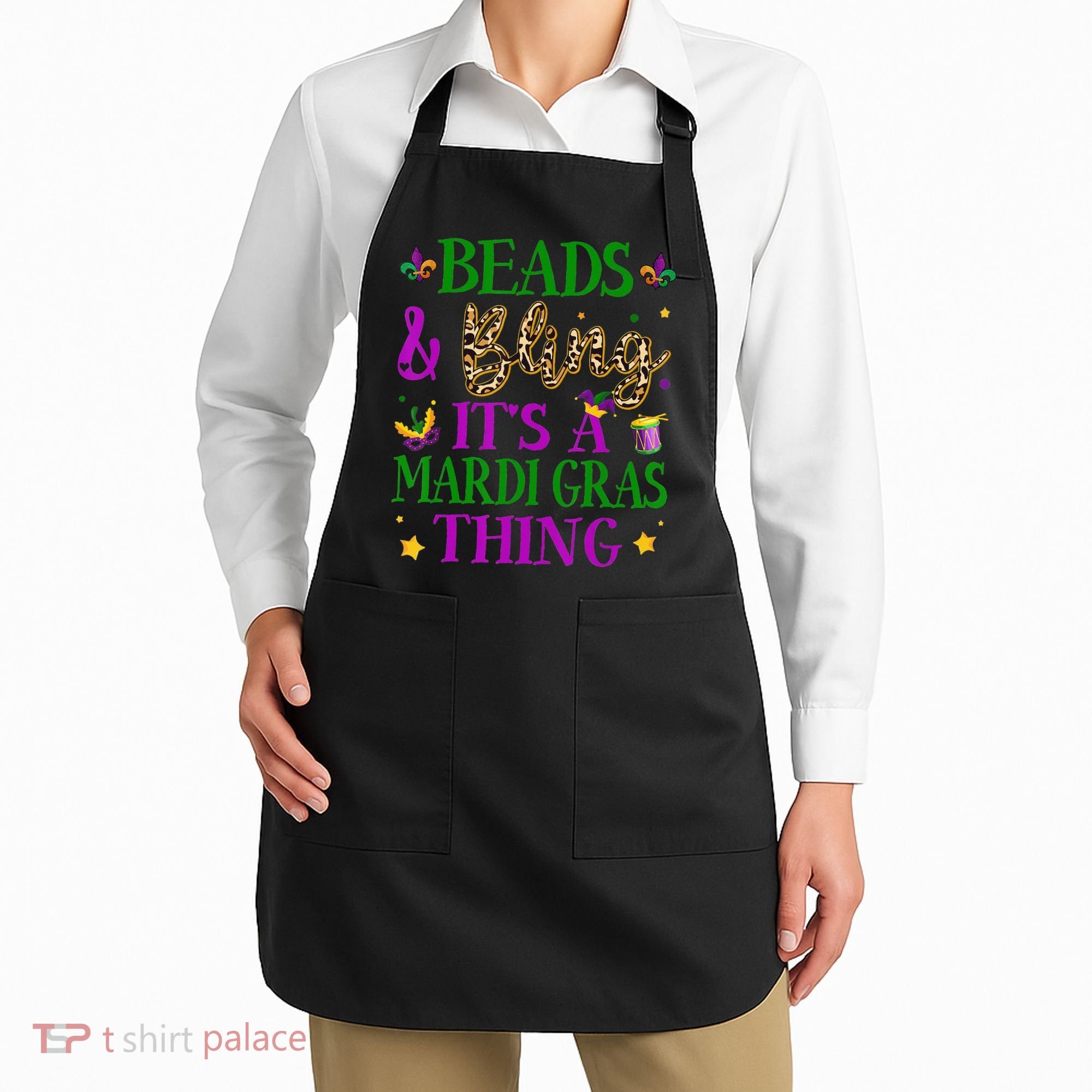 Beads And Bling It's A Mardi Gras Thing Beads And Bling Apron