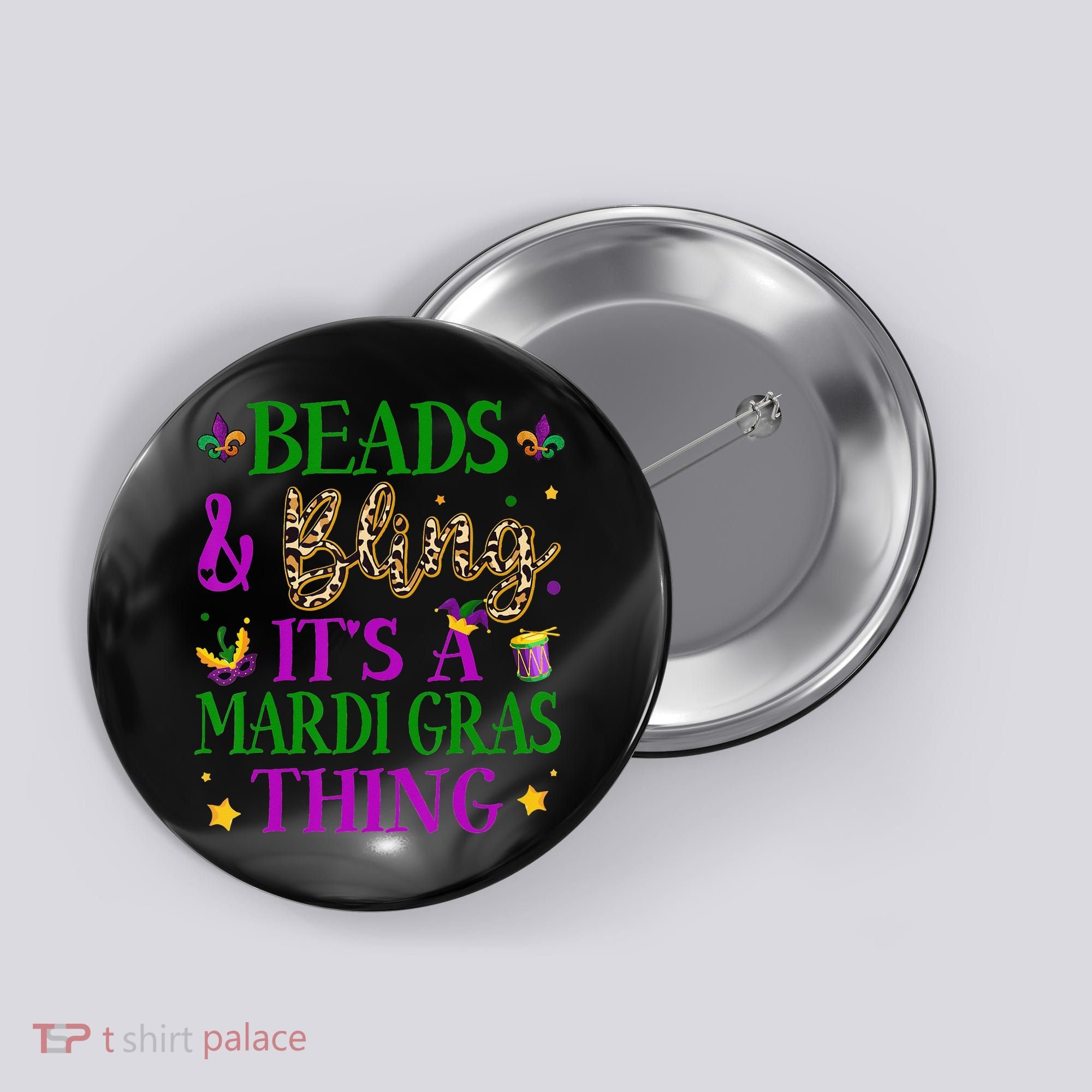 Beads And Bling It's A Mardi Gras Thing Beads And Bling Button