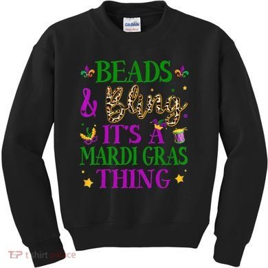 Beads And Bling It's A Mardi Gras Thing Beads And Bling Kids Sweatshirt