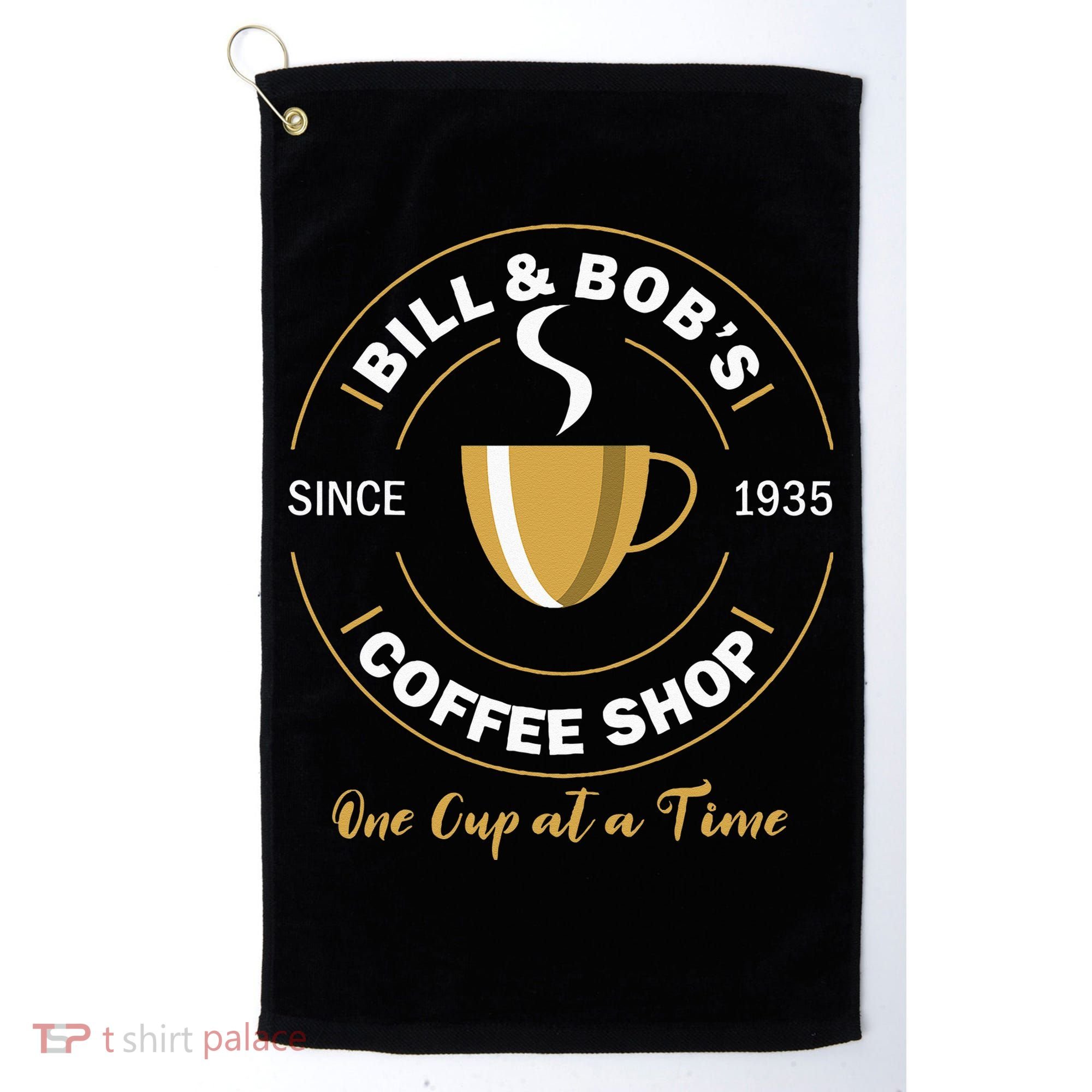 Bill And Bobs Coffee Shop AA Recovery Gift Golf Towel