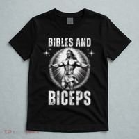 Bibles And Biceps Bodybuilding Jesus Fitness Funny Gym T-Shirt thumb 5