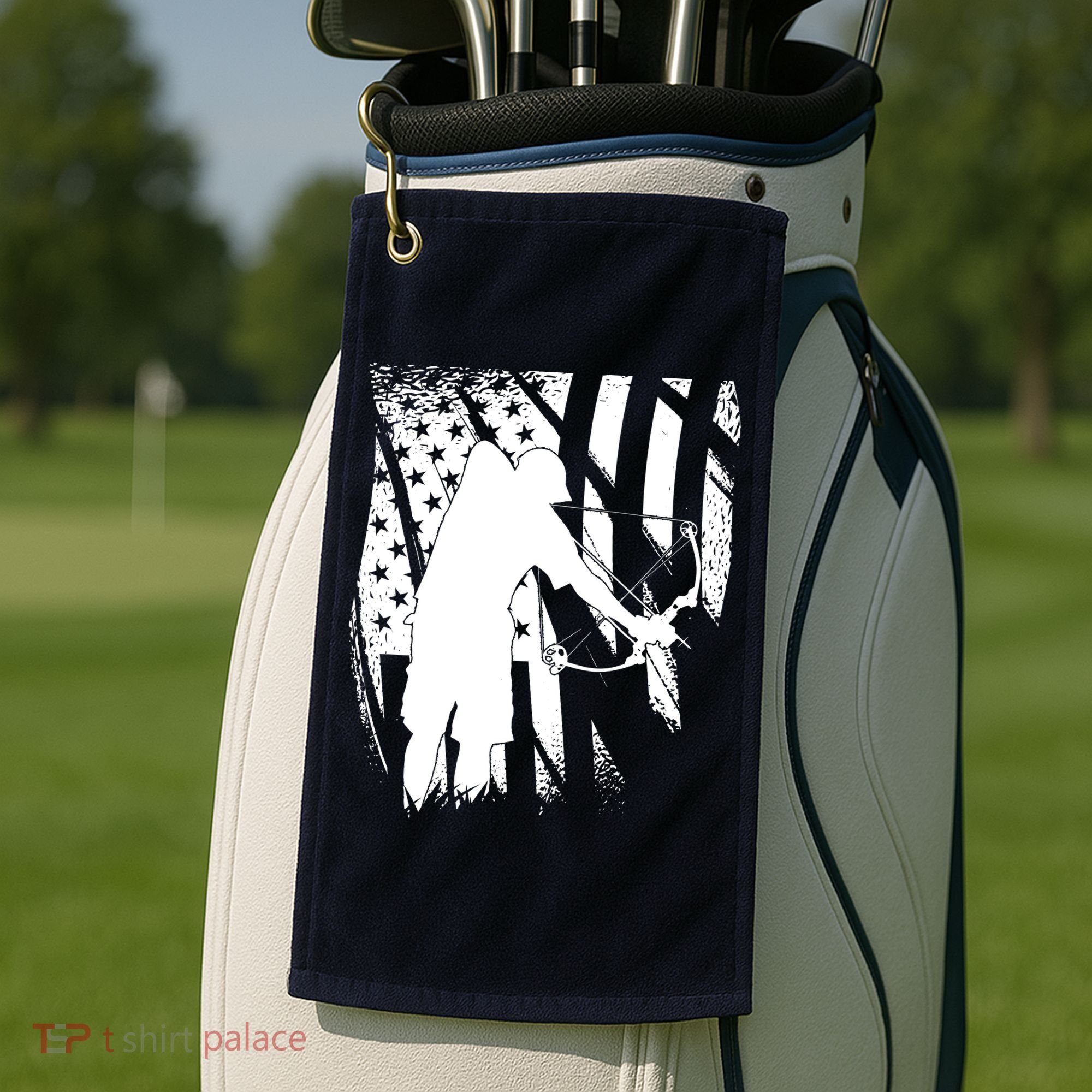 Bowfishing Americana Golf Towel