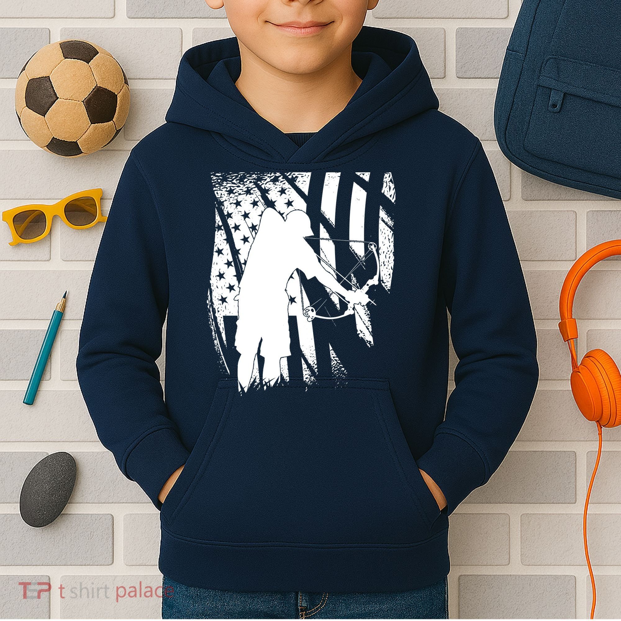 Bowfishing Americana Kids Hoodie