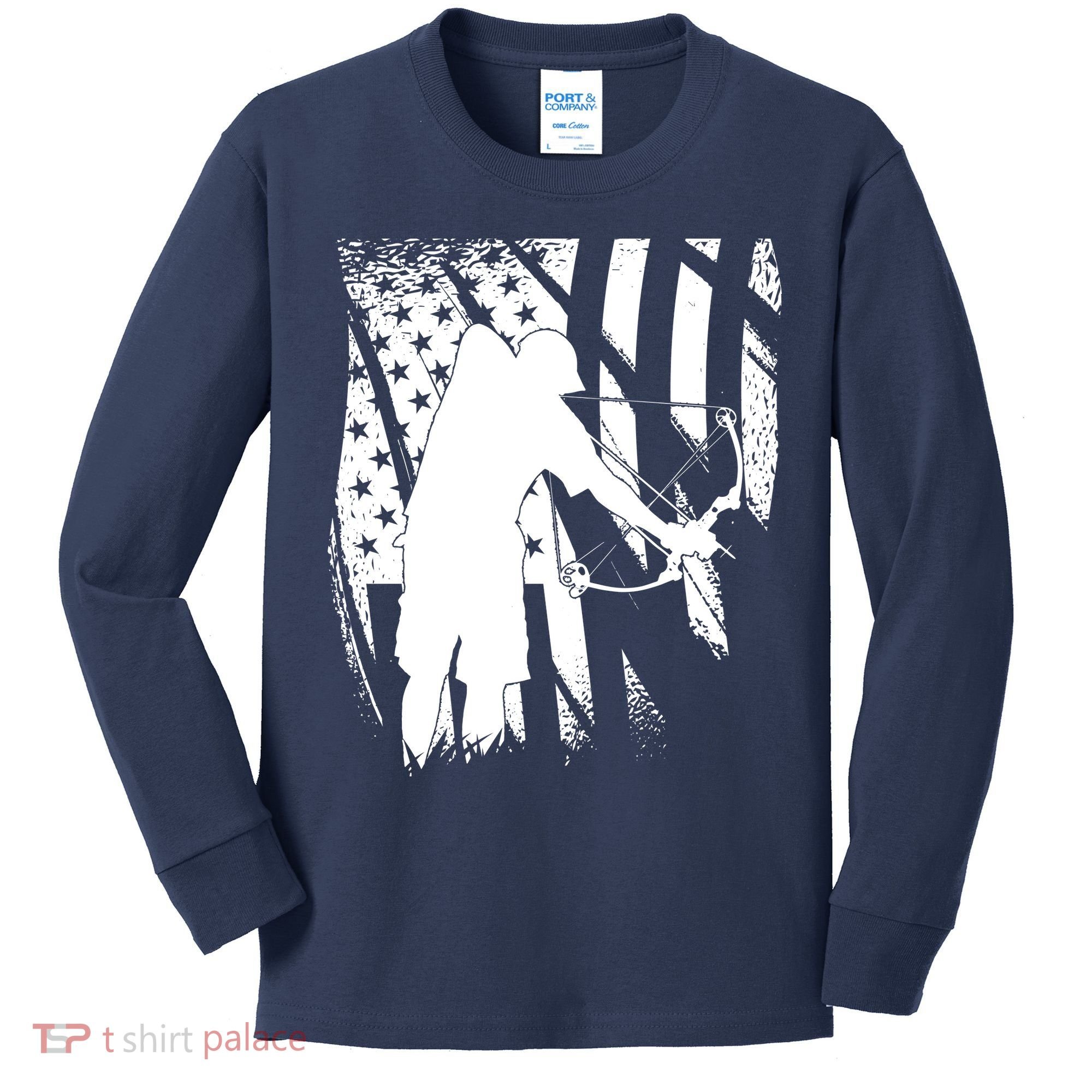Bowfishing Americana Kids Long Sleeve Shirt