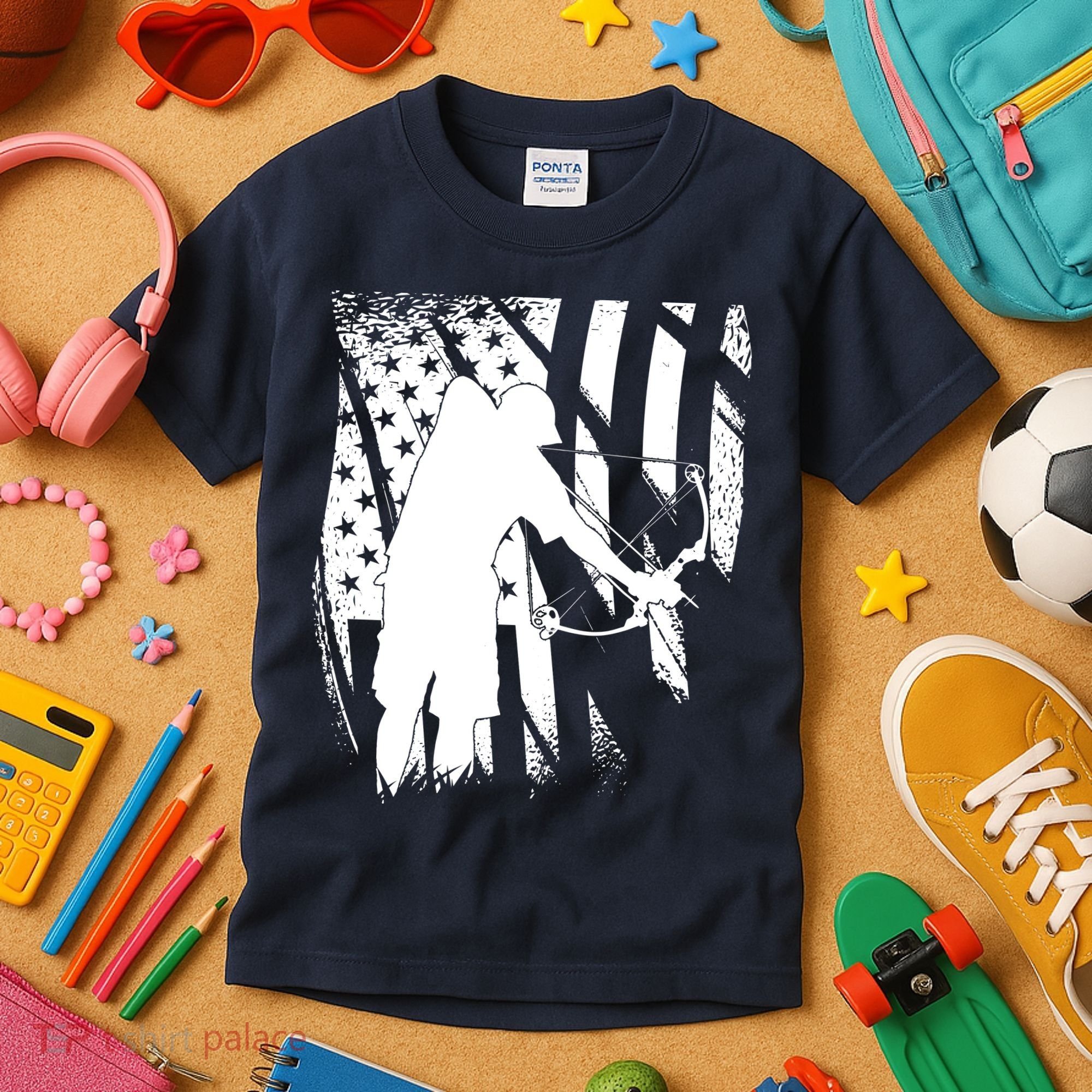 Bowfishing Americana Kids T-Shirt