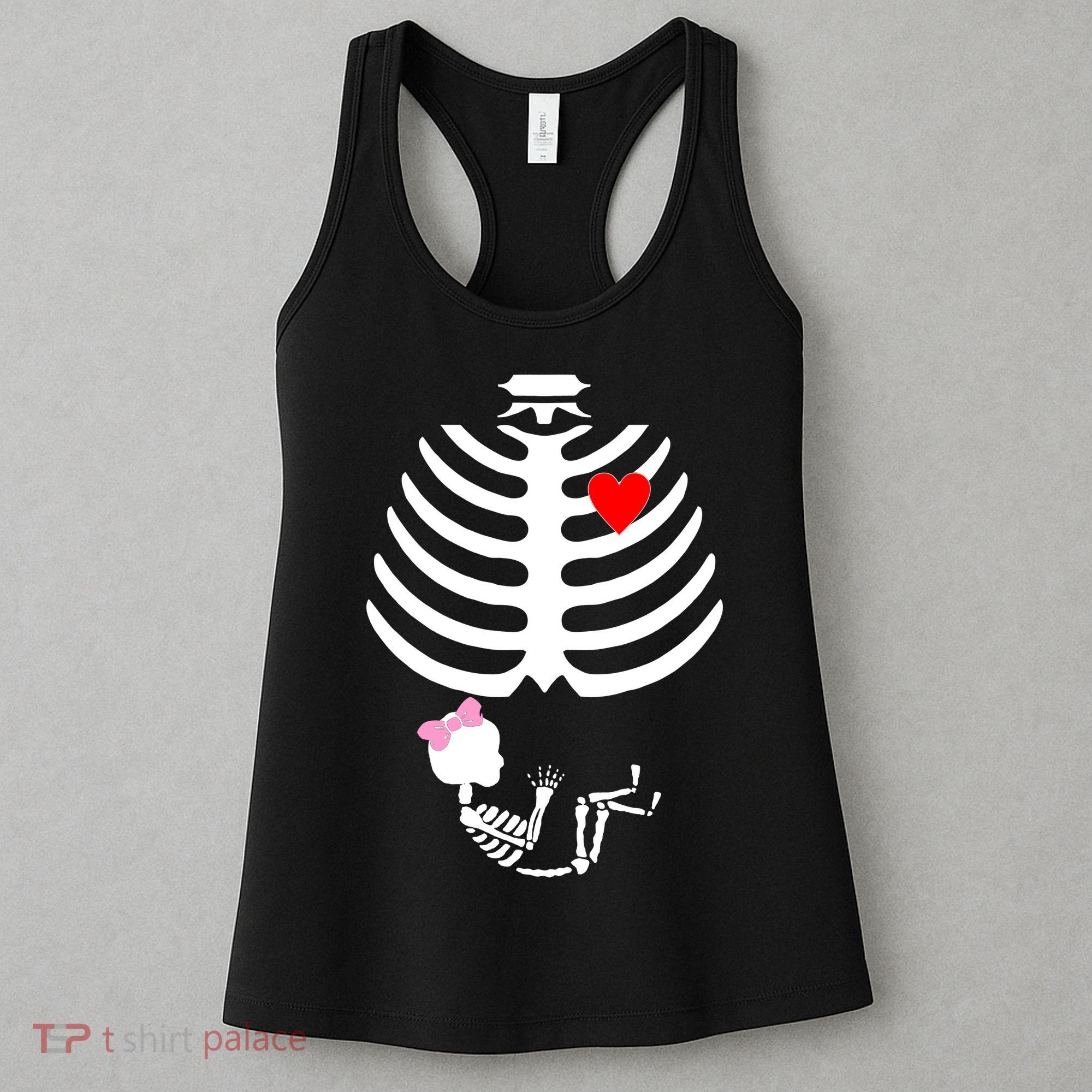 Baby Girl Skeleton Pregnancy Love Halloween Women's Tank Top