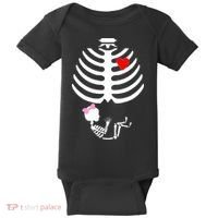 Baby Girl Skeleton Pregnancy Love Halloween Baby Bodysuit thumb 0