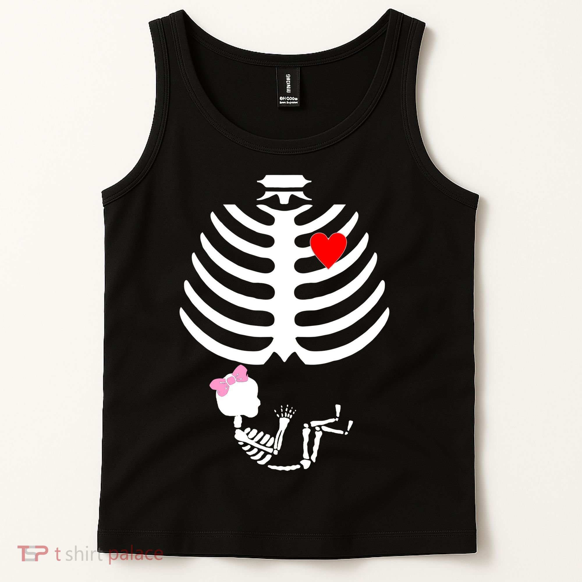 Baby Girl Skeleton Pregnancy Love Halloween Tank Top