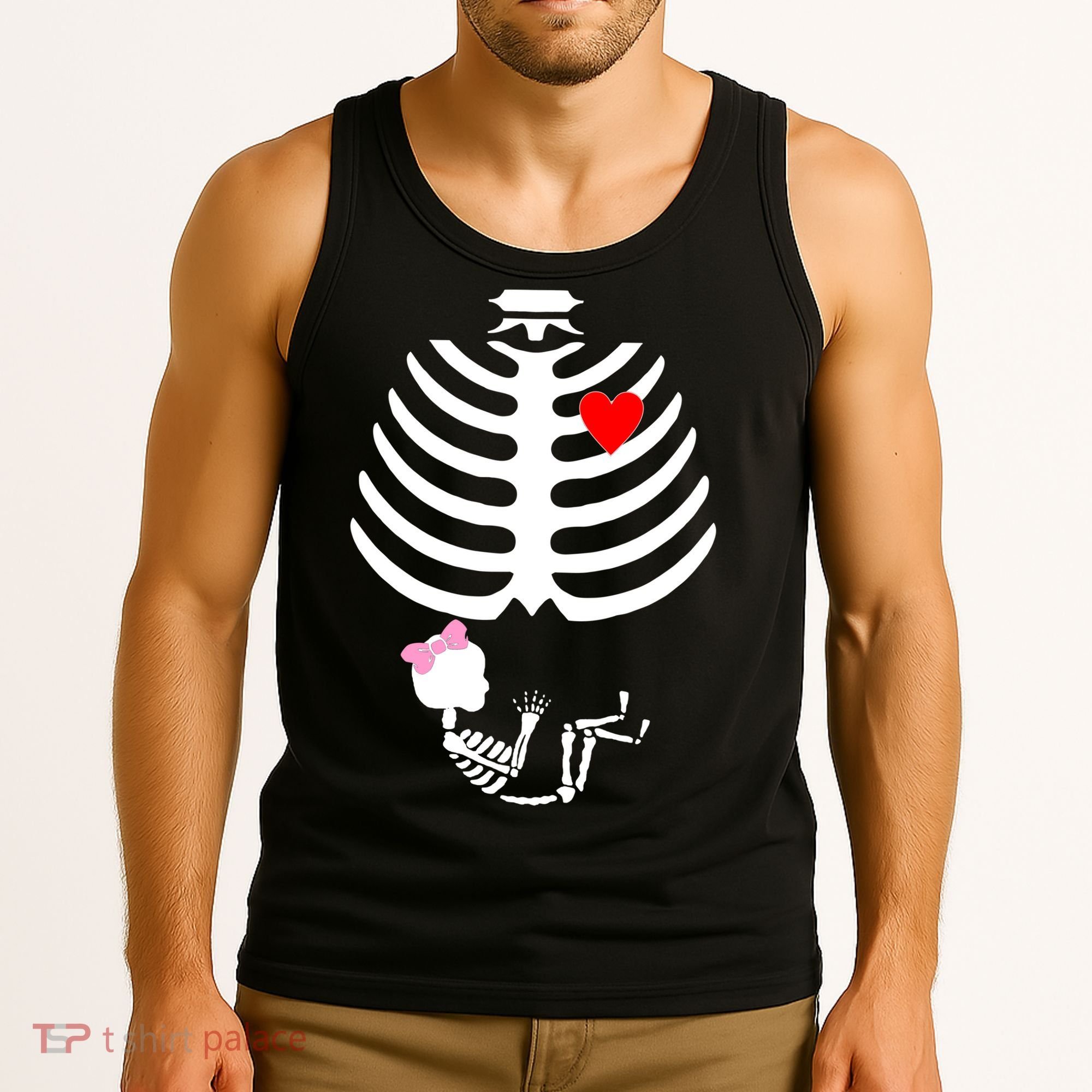 Baby Girl Skeleton Pregnancy Love Halloween Tank Top