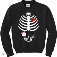 Baby Girl Skeleton Pregnancy Love Halloween Kids Sweatshirt thumb 0